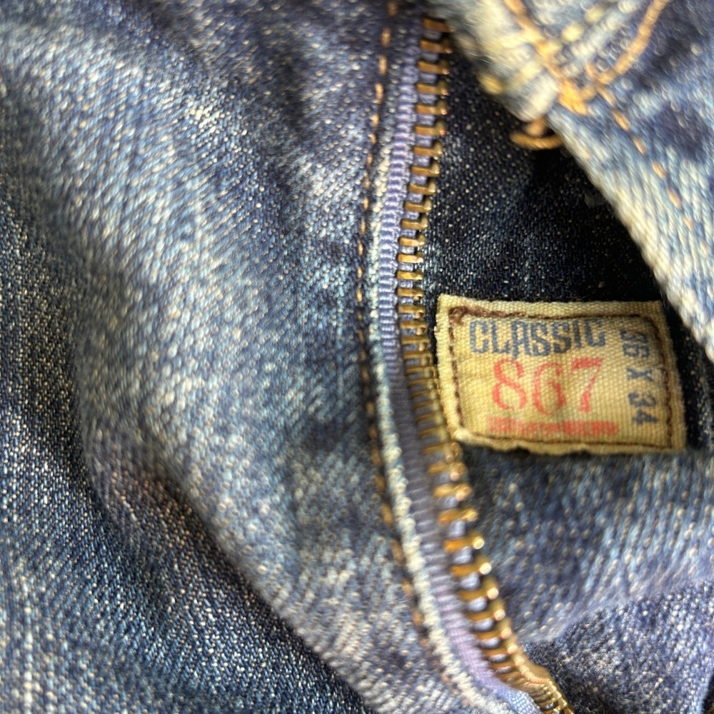 Polo Ralph Lauren 867 Jeans 36x34 Blue Dark Wash Straight Leg Vintage 90s - Picture 5 of 7